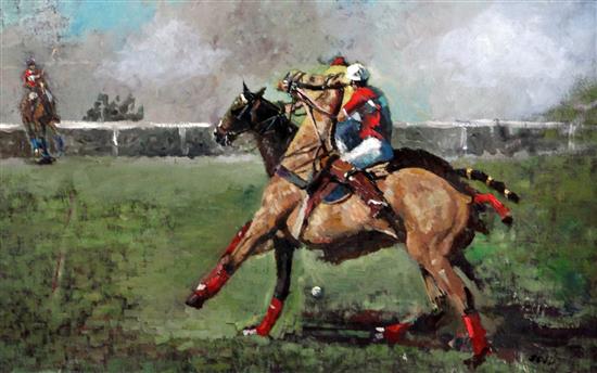 § Sherree Valentine-Daines (1956-) Polo players, 11 x 17.25in.